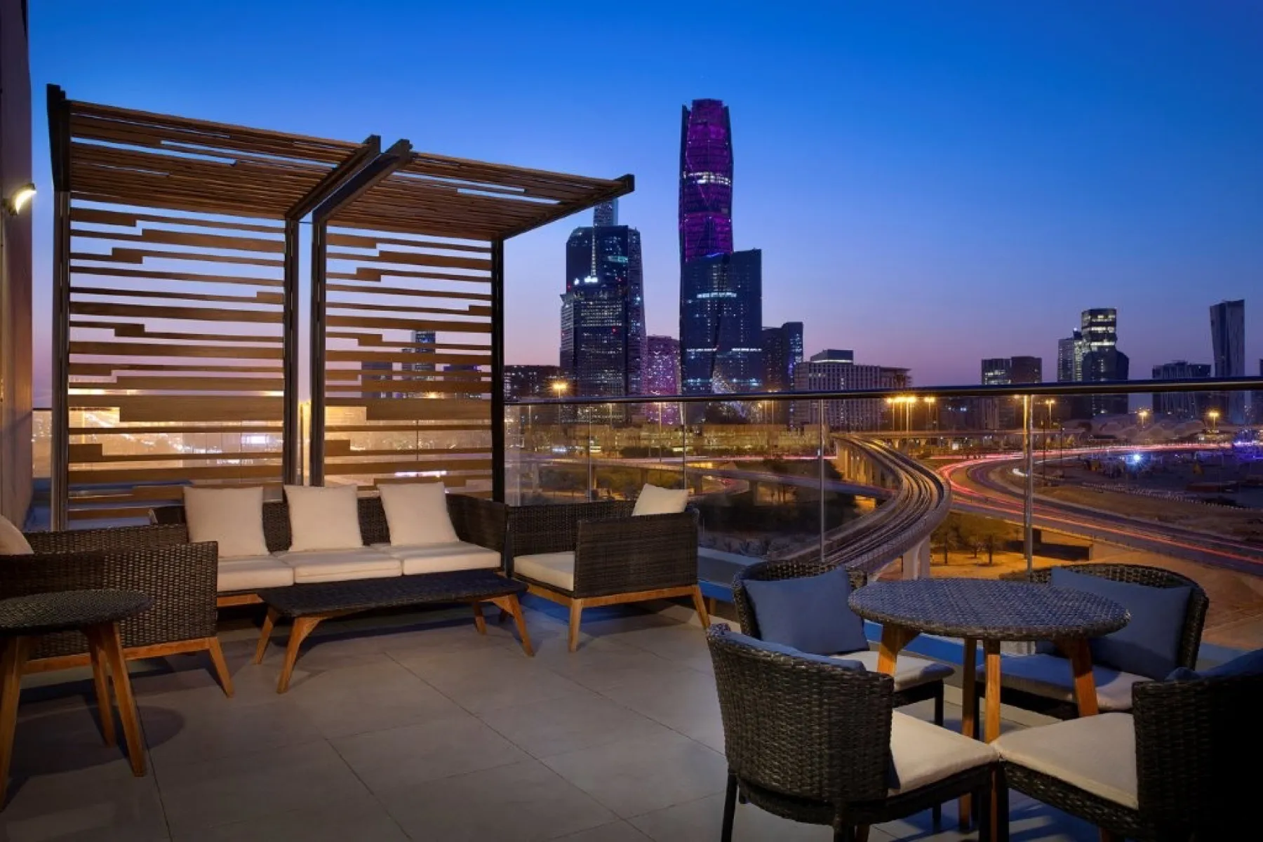 Courtyard Riyadh — FF&E and OS&E — 200 keys, public areas and all-day dining (2018–2020); public-area renovation and outdoor suites (2025)