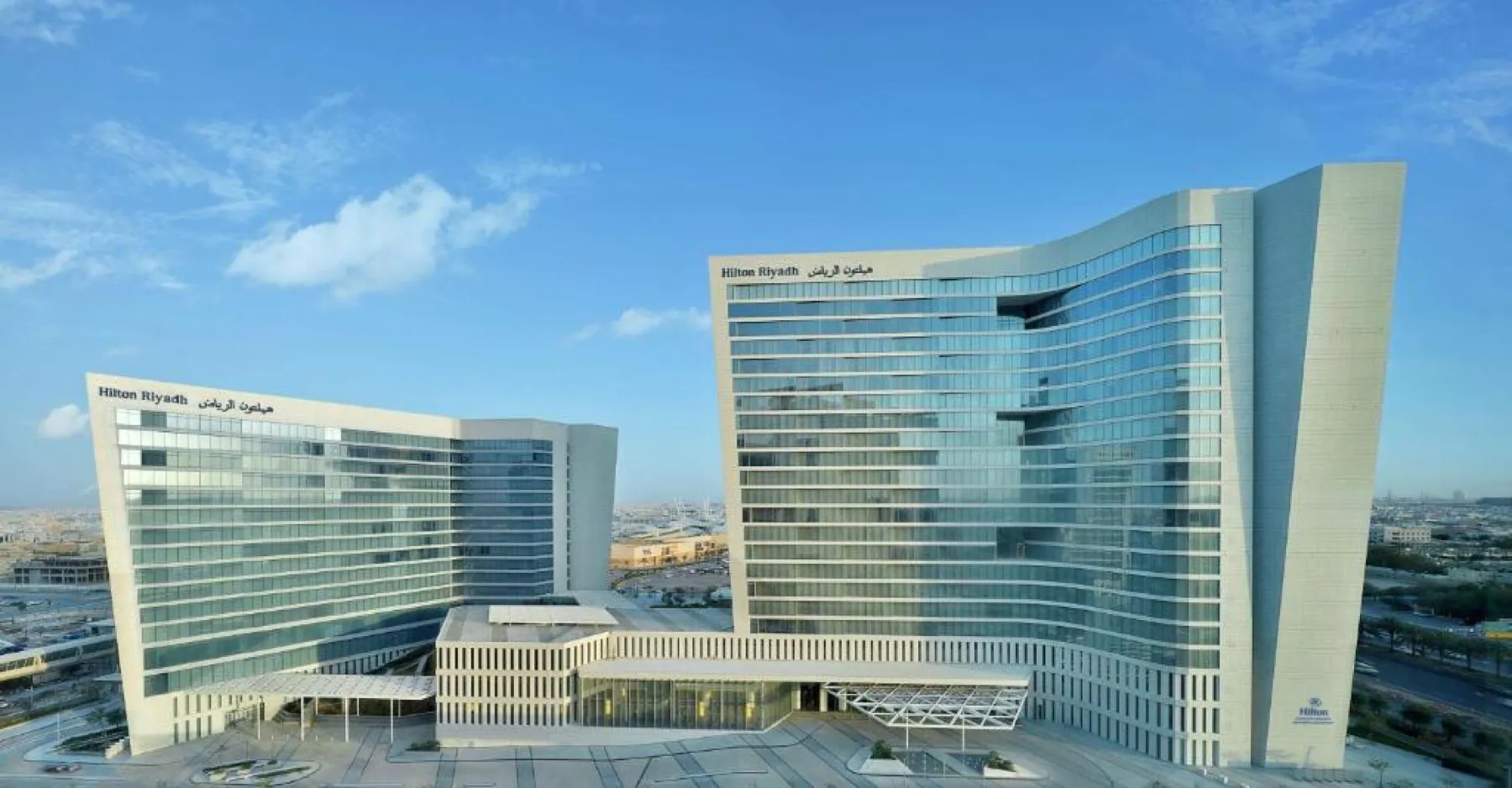 Hilton Riyadh — Supply & installation of FF&E — 20-storey hotel tower (645 keys) and 14-storey furnished apartments tower (210 units)